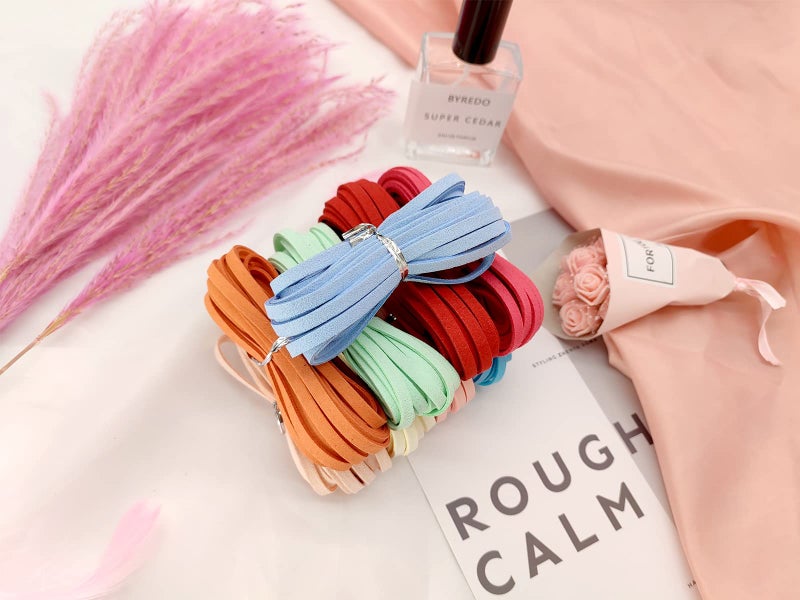 PAMIR TONG Faux Suede Leather Cord String for Jewerly Making 5mm 100 Yards Assorted Color Bracelet String Flat Thin Leather Lace Thread for Necklace-Chocker & DIY Projects - Image 4